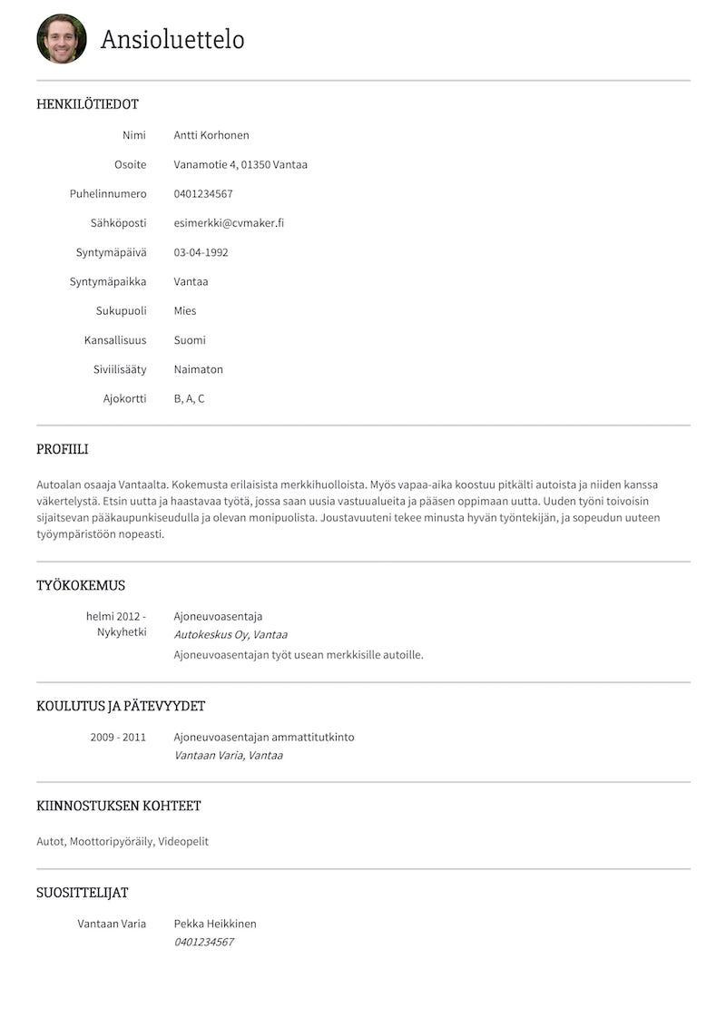 CV-esimerkit - muotoile mallisi ammattimaisesti CV: si