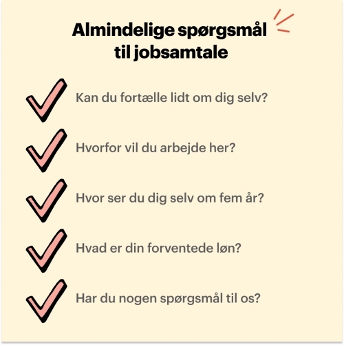 almindelige interviewspørgsmål foto