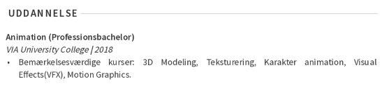 uddannelse på et artist CV