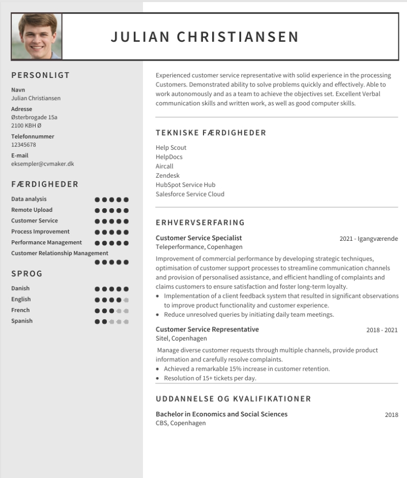 Kronologiske CV på Engelsk Kronologiske CV på Engelsk