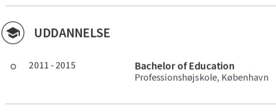 uddannelse på et lærer CV